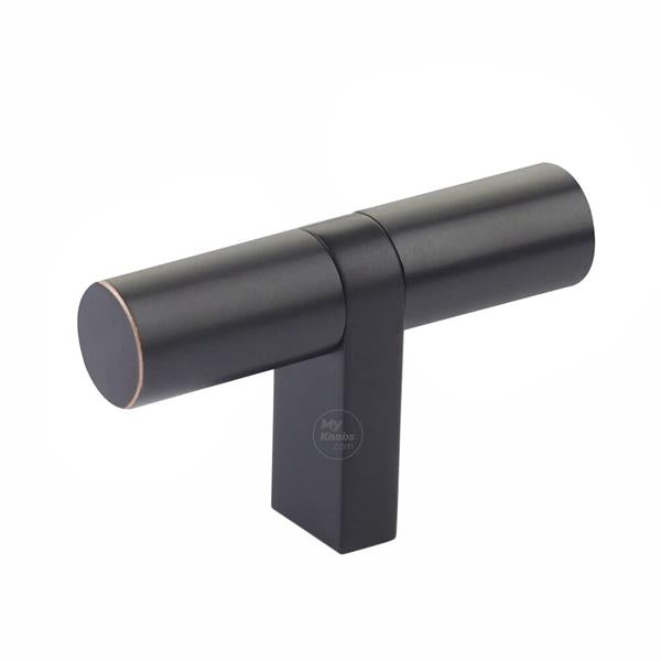 Emtek - Select Cabinet T-Knob 2-1/4 Inch overall, Rectangular Bar Stem, Smooth Bar