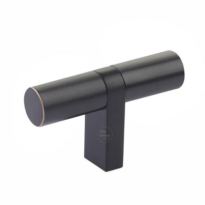 Emtek - Select Cabinet T-Knob 2-1/4 Inch overall, Rectangular Bar Stem, Smooth Bar