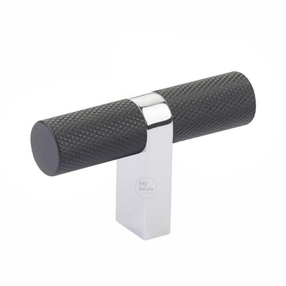 Emtek - Select Cabinet T-Knob 2-1/4 Inch overall, Rectangular Bar Stem, Knurled Bar