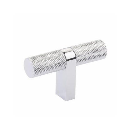 Emtek - Select Cabinet T-Knob 2-1/4 Inch overall, Rectangular Bar Stem, Knurled Bar