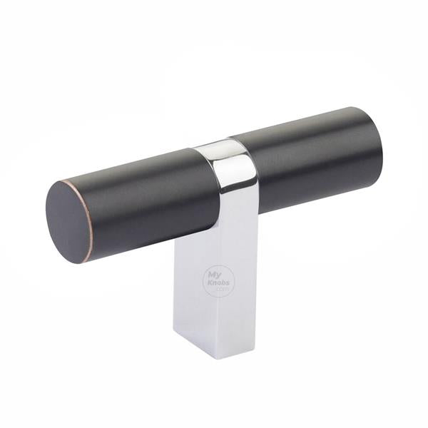 Emtek - Select Cabinet T-Knob 2-1/4 Inch overall, Rectangular Bar Stem, Smooth Bar