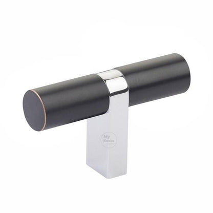 Emtek - Select Cabinet T-Knob 2-1/4 Inch overall, Rectangular Bar Stem, Smooth Bar