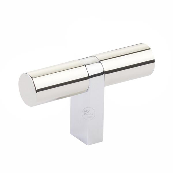 Emtek - Select Cabinet T-Knob 2-1/4 Inch overall, Rectangular Bar Stem, Smooth Bar