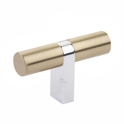 Emtek - Select Cabinet T-Knob 2-1/4 Inch overall, Rectangular Bar Stem, Smooth Bar
