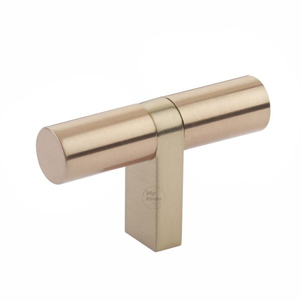 Emtek - Select Cabinet T-Knob 2-1/4 Inch overall, Rectangular Bar Stem, Smooth Bar