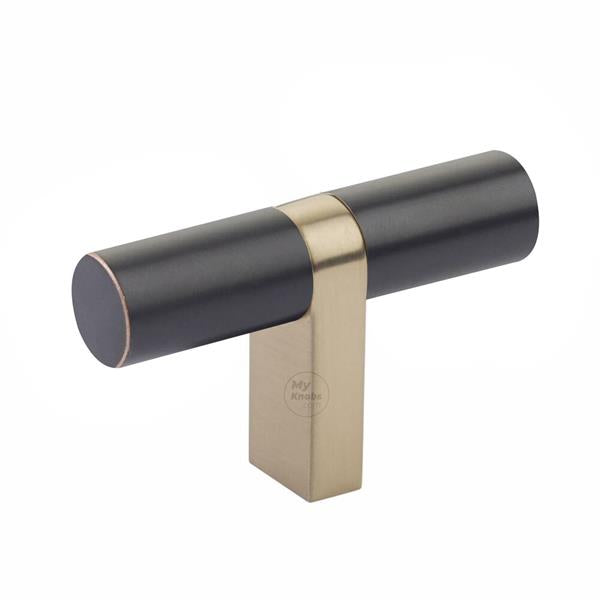 Emtek - Select Cabinet T-Knob 2-1/4 Inch overall, Rectangular Bar Stem, Smooth Bar