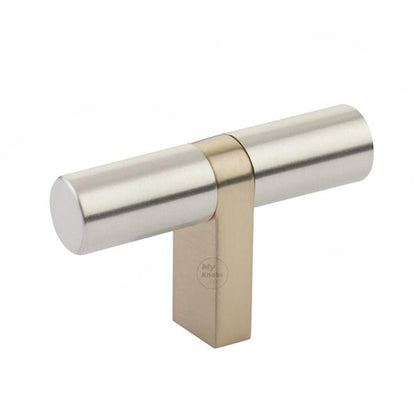 Emtek - Select Cabinet T-Knob 2-1/4 Inch overall, Rectangular Bar Stem, Smooth Bar