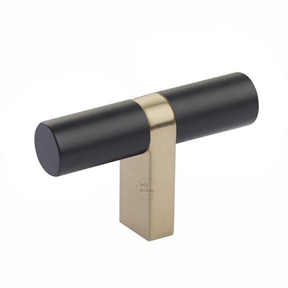 Emtek - Select Cabinet T-Knob 2-1/4 Inch overall, Rectangular Bar Stem, Smooth Bar