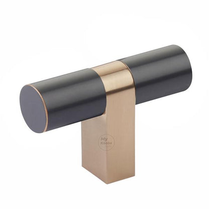 Emtek - Select Cabinet T-Knob 3-1/8 Inch overall, Rectangular Bar Stem, Smooth Bar