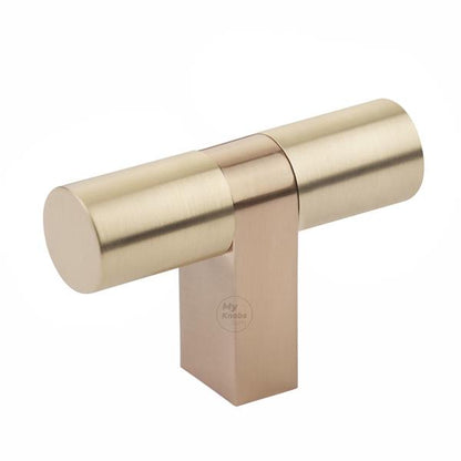 Emtek - Select Cabinet T-Knob 3-1/8 Inch overall, Rectangular Bar Stem, Smooth Bar