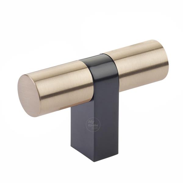 Emtek - Select Cabinet T-Knob 3-1/8 Inch overall, Rectangular Bar Stem, Smooth Bar
