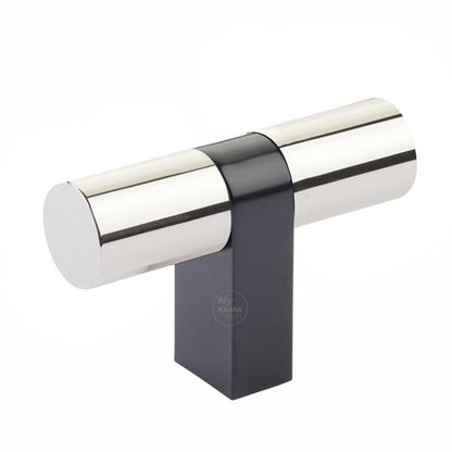 Emtek - Select Cabinet T-Knob 3-1/8 Inch overall, Rectangular Bar Stem, Smooth Bar