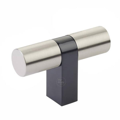 Emtek - Select Cabinet T-Knob 3-1/8 Inch overall, Rectangular Bar Stem, Smooth Bar