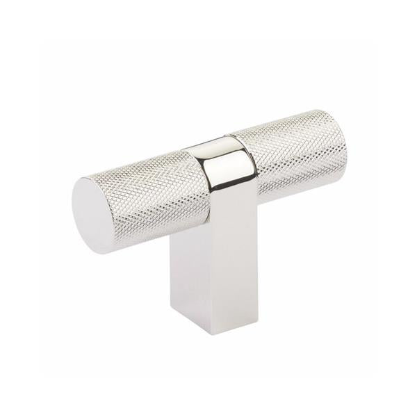 Emtek - Select Cabinet T-Knob 3-1/8 Inch overall, Rectangular Bar Stem, Knurled Bar