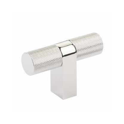 Emtek - Select Cabinet T-Knob 3-1/8 Inch overall, Rectangular Bar Stem, Knurled Bar