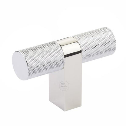 Emtek - Select Cabinet T-Knob 3-1/8 Inch overall, Rectangular Bar Stem, Knurled Bar