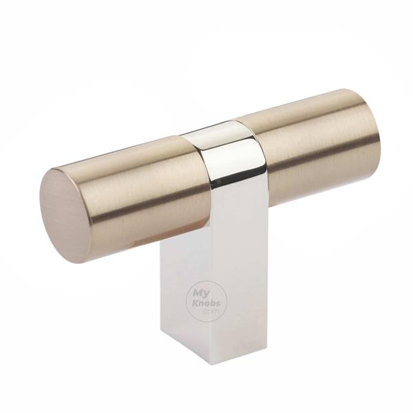 Emtek - Select Cabinet T-Knob 3-1/8 Inch overall, Rectangular Bar Stem, Smooth Bar