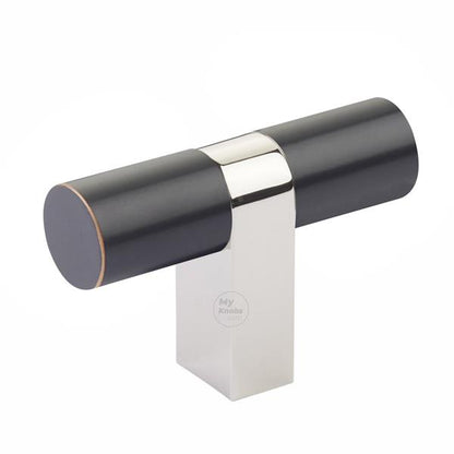 Emtek - Select Cabinet T-Knob 3-1/8 Inch overall, Rectangular Bar Stem, Smooth Bar