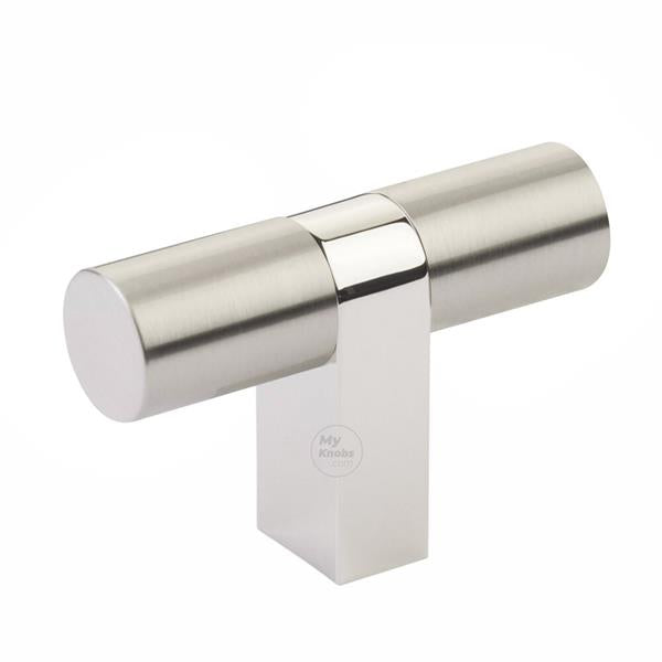 Emtek - Select Cabinet T-Knob 3-1/8 Inch overall, Rectangular Bar Stem, Smooth Bar