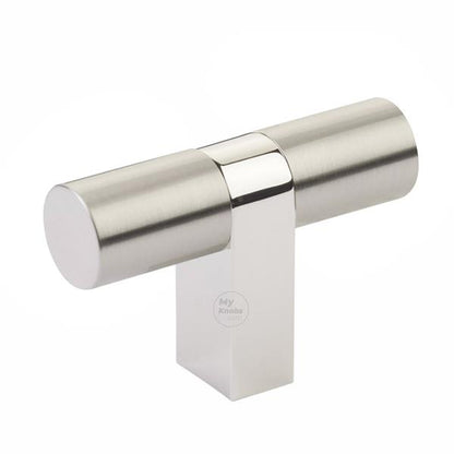 Emtek - Select Cabinet T-Knob 3-1/8 Inch overall, Rectangular Bar Stem, Smooth Bar