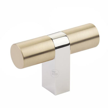 Emtek - Select Cabinet T-Knob 3-1/8 Inch overall, Rectangular Bar Stem, Smooth Bar