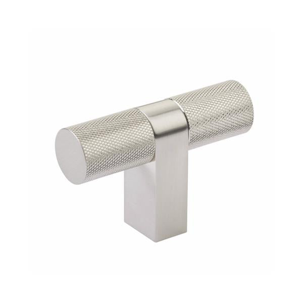 Emtek - Select Cabinet T-Knob 3-1/8 Inch overall, Rectangular Bar Stem, Knurled Bar