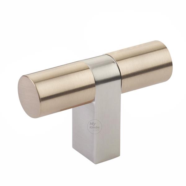 Emtek - Select Cabinet T-Knob 3-1/8 Inch overall, Rectangular Bar Stem, Smooth Bar