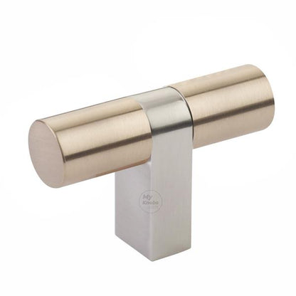 Emtek - Select Cabinet T-Knob 3-1/8 Inch overall, Rectangular Bar Stem, Smooth Bar