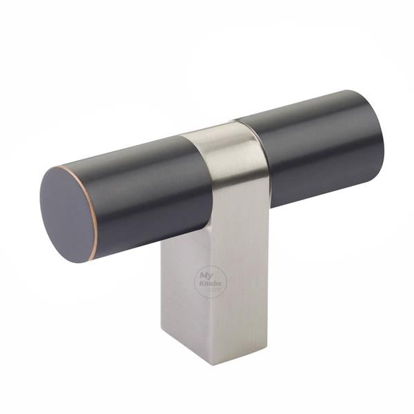 Emtek - Select Cabinet T-Knob 3-1/8 Inch overall, Rectangular Bar Stem, Smooth Bar