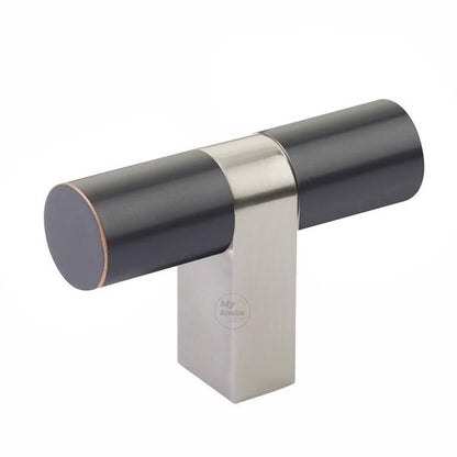 Emtek - Select Cabinet T-Knob 3-1/8 Inch overall, Rectangular Bar Stem, Smooth Bar