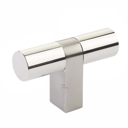 Emtek - Select Cabinet T-Knob 3-1/8 Inch overall, Rectangular Bar Stem, Smooth Bar