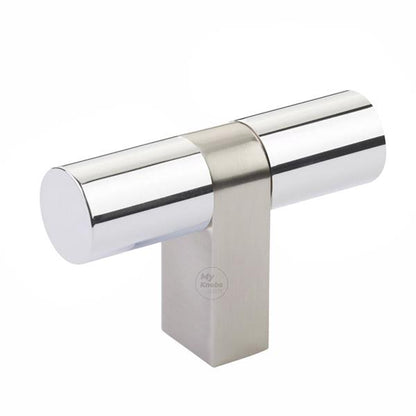 Emtek - Select Cabinet T-Knob 3-1/8 Inch overall, Rectangular Bar Stem, Smooth Bar