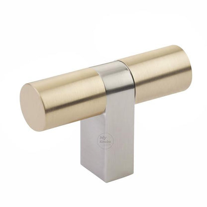 Emtek - Select Cabinet T-Knob 3-1/8 Inch overall, Rectangular Bar Stem, Smooth Bar