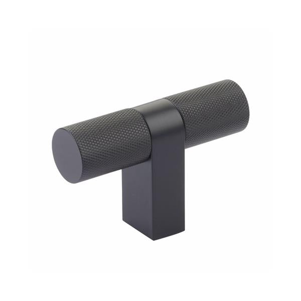Emtek - Select Cabinet T-Knob 3-1/8 Inch overall, Rectangular Bar Stem, Knurled Bar