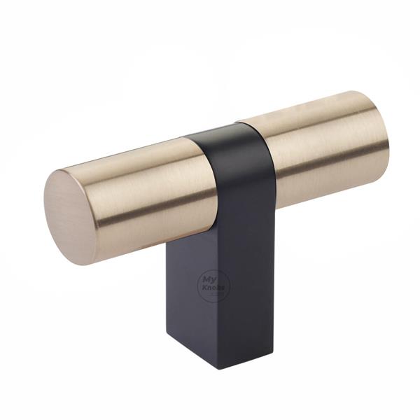 Emtek - Select Cabinet T-Knob 3-1/8 Inch overall, Rectangular Bar Stem, Smooth Bar