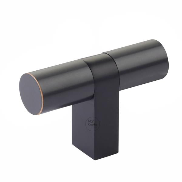Emtek - Select Cabinet T-Knob 3-1/8 Inch overall, Rectangular Bar Stem, Smooth Bar
