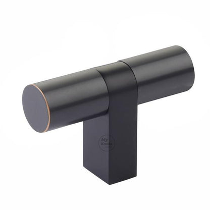 Emtek - Select Cabinet T-Knob 3-1/8 Inch overall, Rectangular Bar Stem, Smooth Bar