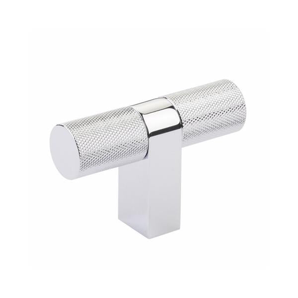 Emtek - Select Cabinet T-Knob 3-1/8 Inch overall, Rectangular Bar Stem, Knurled Bar