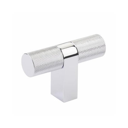 Emtek - Select Cabinet T-Knob 3-1/8 Inch overall, Rectangular Bar Stem, Knurled Bar