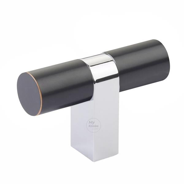 Emtek - Select Cabinet T-Knob 3-1/8 Inch overall, Rectangular Bar Stem, Smooth Bar