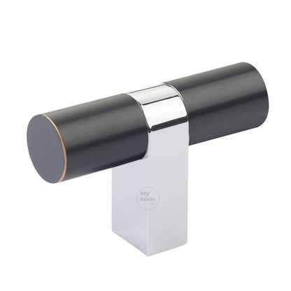 Emtek - Select Cabinet T-Knob 3-1/8 Inch overall, Rectangular Bar Stem, Smooth Bar