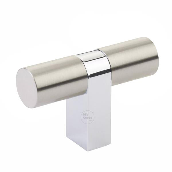 Emtek - Select Cabinet T-Knob 3-1/8 Inch overall, Rectangular Bar Stem, Smooth Bar
