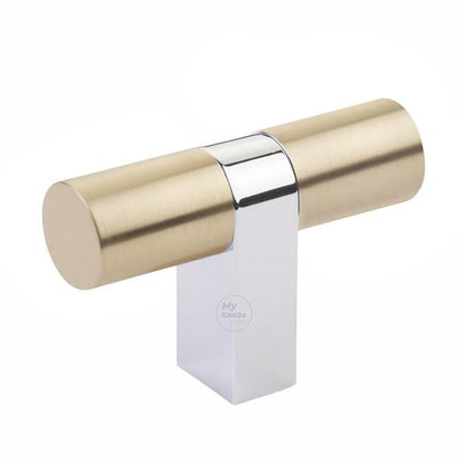 Emtek - Select Cabinet T-Knob 3-1/8 Inch overall, Rectangular Bar Stem, Smooth Bar