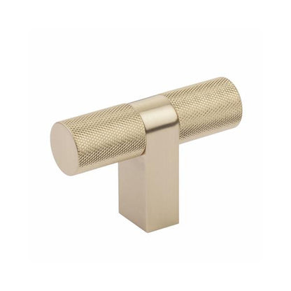 Emtek - Select Cabinet T-Knob 3-1/8 Inch overall, Rectangular Bar Stem, Knurled Bar