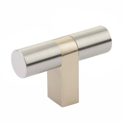 Emtek - Select Cabinet T-Knob 3-1/8 Inch overall, Rectangular Bar Stem, Smooth Bar