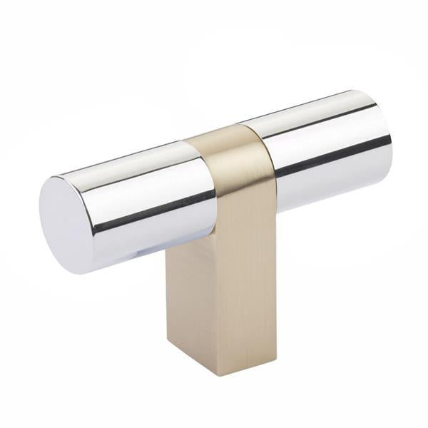 Emtek - Select Cabinet T-Knob 3-1/8 Inch overall, Rectangular Bar Stem, Smooth Bar