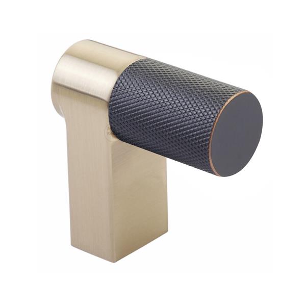 Emtek - Select Cabinet Finger Pull 2 Inch overall, Rectangular Stem, Knurled Bar