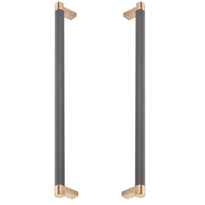 Emtek - Glass Shower Door Back to Back, Select Appliance Pull 12 Inch C-C, Rectangular Stem, Knurled Bar