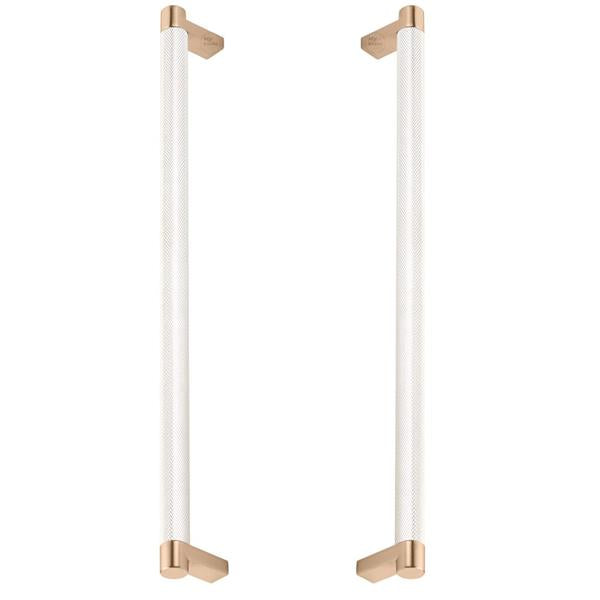 Emtek - Back to Back, Select Appliance Pull 12 Inch C-C, Rectangular Stem, Knurled Bar