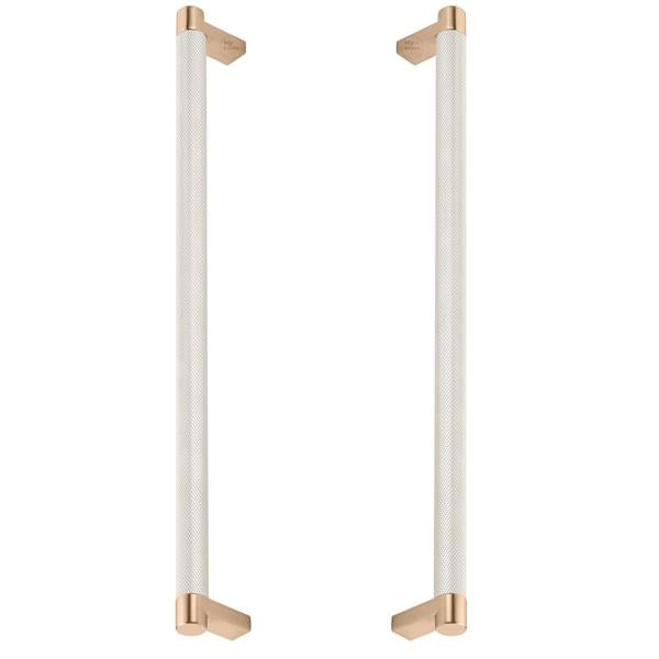 Emtek - Back to Back, Select Appliance Pull 12 Inch C-C, Rectangular Stem, Knurled Bar
